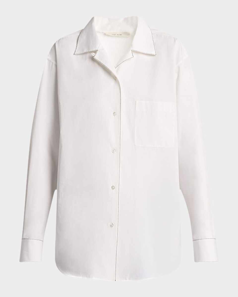 Ashlin Topstitched Button-Down Shirt